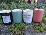 Beeswax Candle in Colorful Ceramic Jars